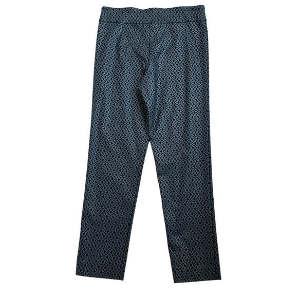 KRAZY LARRY NWT Women's 12 Gray Black Diamond Print Classic Pull-On Ankle Pants - Picture 4 of 10
